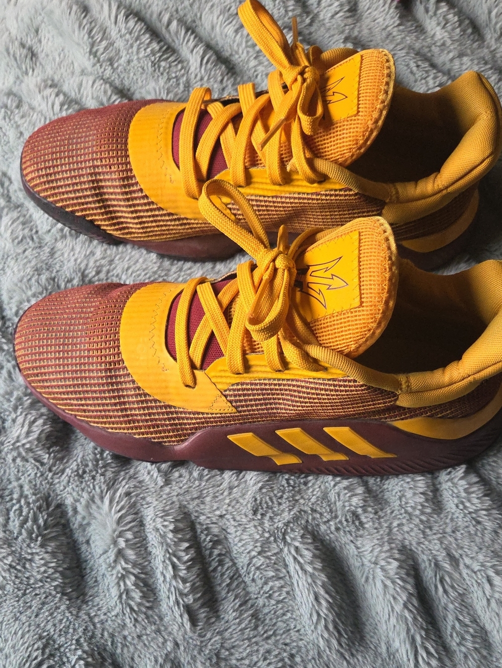 Adidas Crimson and Yellow Sun Devil Hoops Sneakers. Sz 10.5